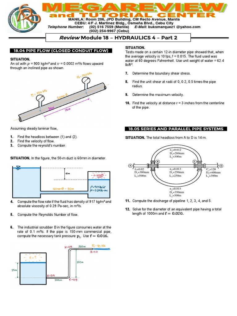 Hydraulics 4 Part 2 PDF Fluid Dynamics Shear Stress