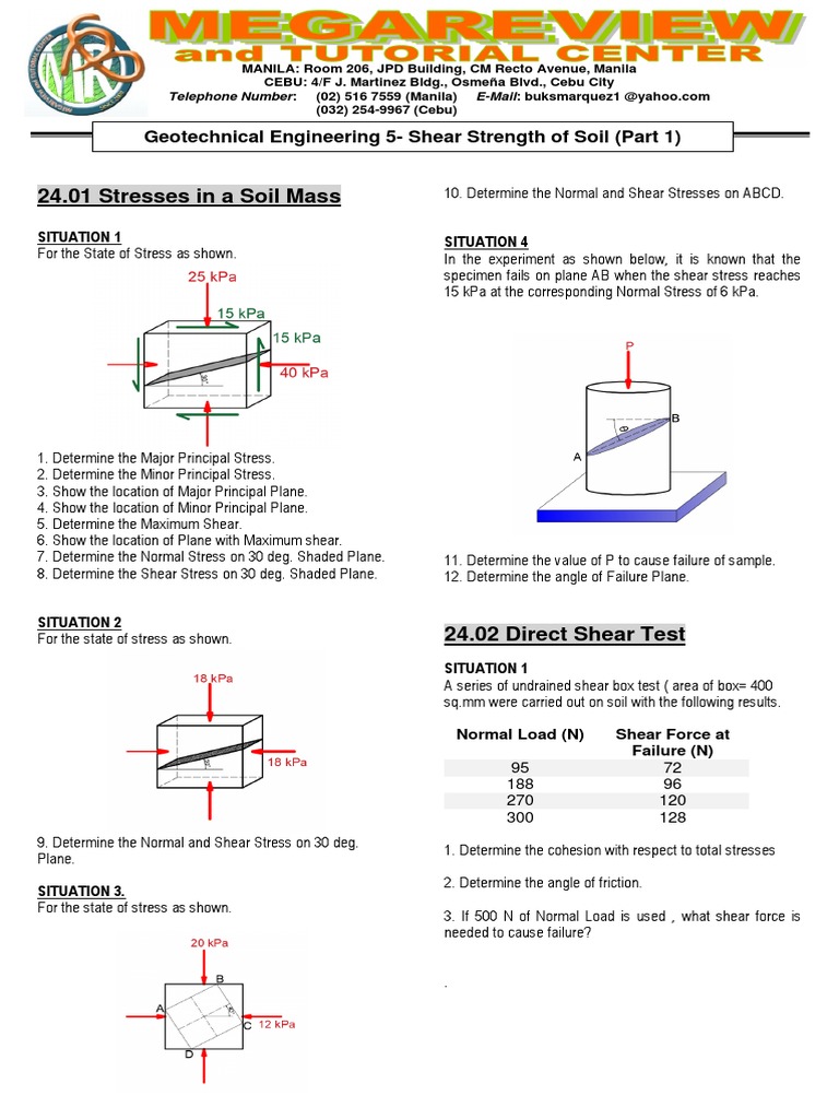 Shear and Principal Stresses Analysis | PDF | Stress (Mechanics ...