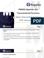 PM3000 Algebraic and Transcendental Functions: Teacher: Carlos Humberto Ruiz Pineda Email