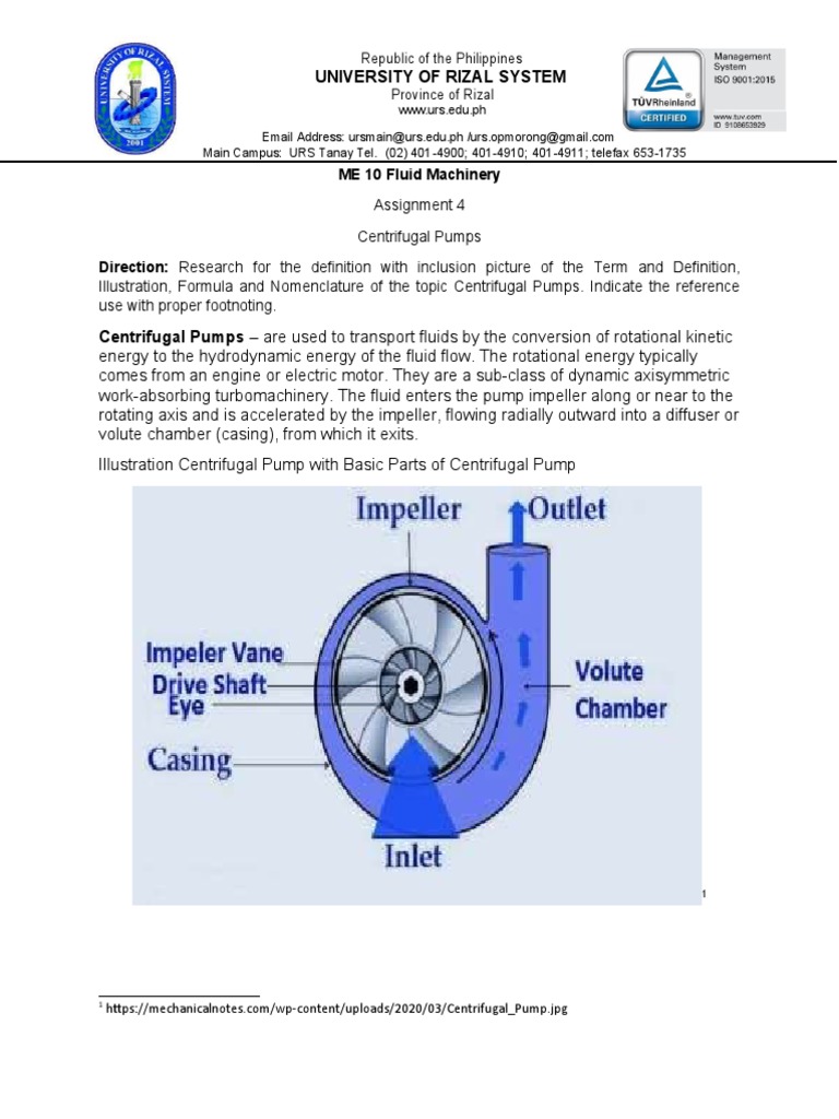 Types of Centrifugal Pumps PDF Pump Chemical Engineering