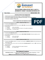 Advanced Pattern Cumulative Test-1 (Act-1) : Course: Abhimanyu