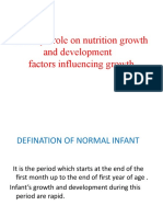 Infancy - Role On Nutrition Growth and Development Factors Influencing Growth