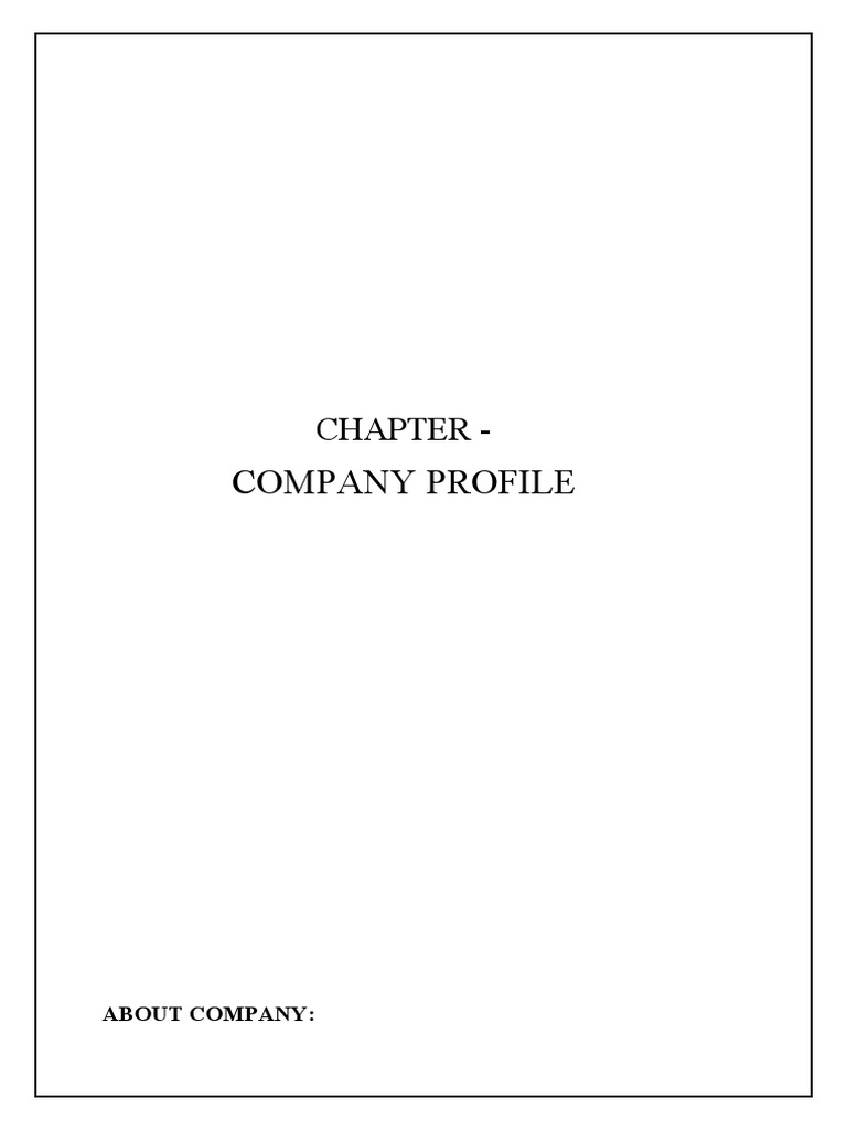 CHAPTER Company Profile | PDF | Economies | Business