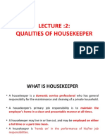 Qualities of Housekeeper