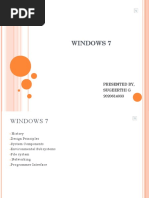 Windows 7: Presented By, Sugeerthi G 2020614033