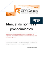 Borrador en Proceso. MANUAL DE NORMAS Y PROCEDIMIENTO DE LA ORGANIZACIÓN