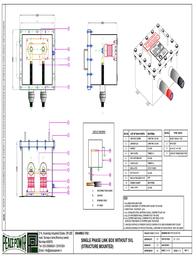 Single Phase Link Box Specifications | PDF | Technology & Engineering