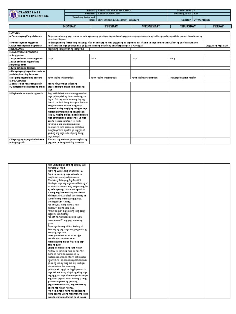 Esp 5 - Q2 - W7 DLL | PDF