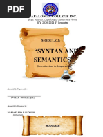 "Syntax and Semantics": Capalonga College Inc