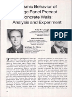 Seismic Behavior of Large Panel Precast Concrete Walls - Analysis and Experiment