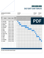 Daily Gantt chart template for landscaping project