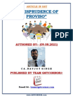 "Jurisprudence of Proviso": AUTHORED BY: - (09.08.2021)