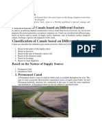 Canal Irrigation: Classification of Canals Based On Different Factors