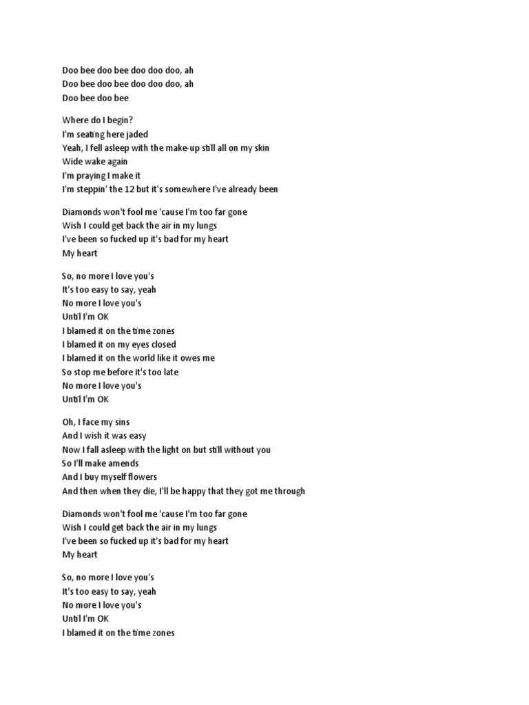 I Love You's Hailee Steinfeld Lyrics PDF