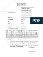 Bio-Data: Name Father's Name Mother's Name Permanent Address