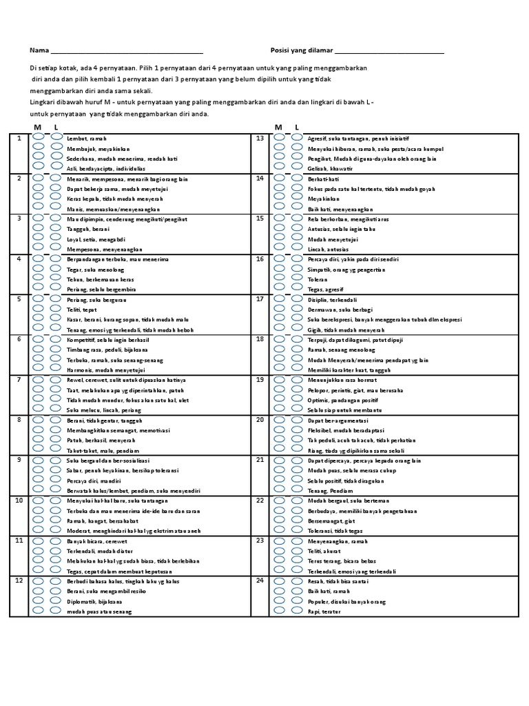 Profiling Kepribadian Karyawan | PDF