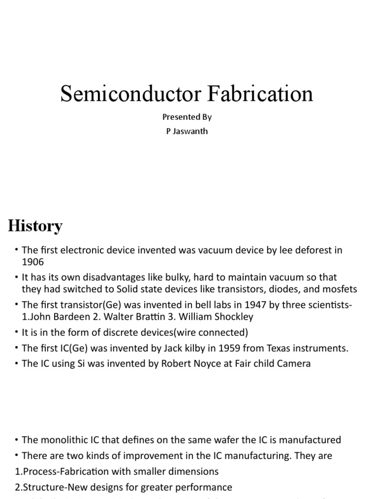 Semiconductor Fabrication Techniques Overview | PDF | Integrated ...