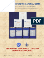 Certified Reference Materials (CRM) : Csir-National Metallurgical Laboratory JAMSHEDPUR-831007, INDIA