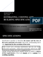 Estimating, Costing and Building Specifications