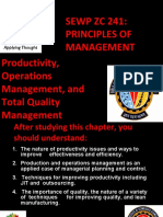 Productivity, Operations Management, and Total Quality Management