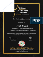 Jyoti Tiwari: Indian Achievers' Award