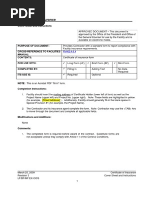 Certificate of Insurance