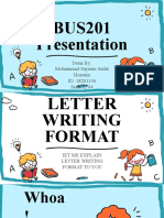 BUS201 Presentation Letter Format