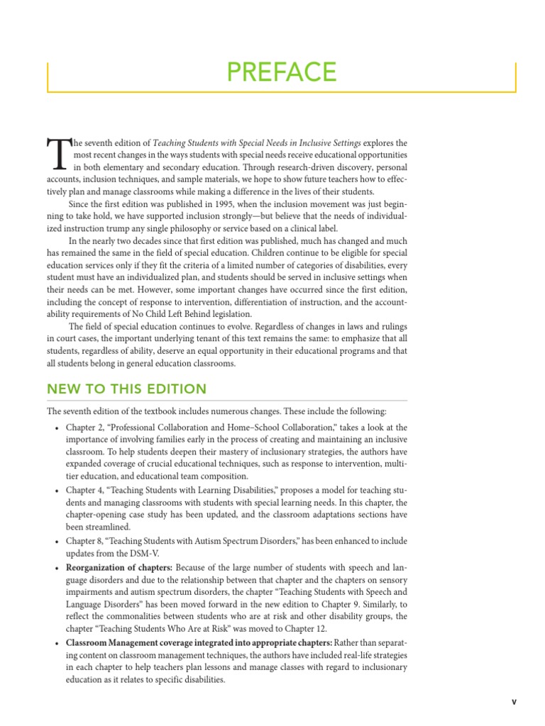 Teaching Students With Special Needs in Inclusive Setting | PDF ...