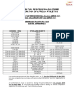 MINIMA de Participation Et Ratio D'encadrement Algerie 2021