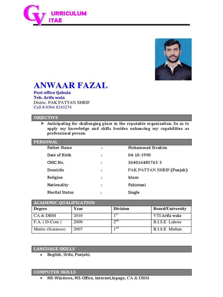 Anwar CV | PDF
