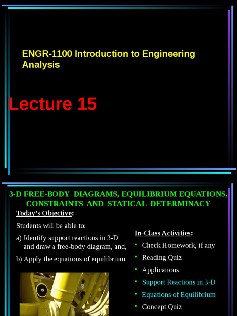 ENGR-1100 Introduction To Engineering Analysis | PDF | Force ...