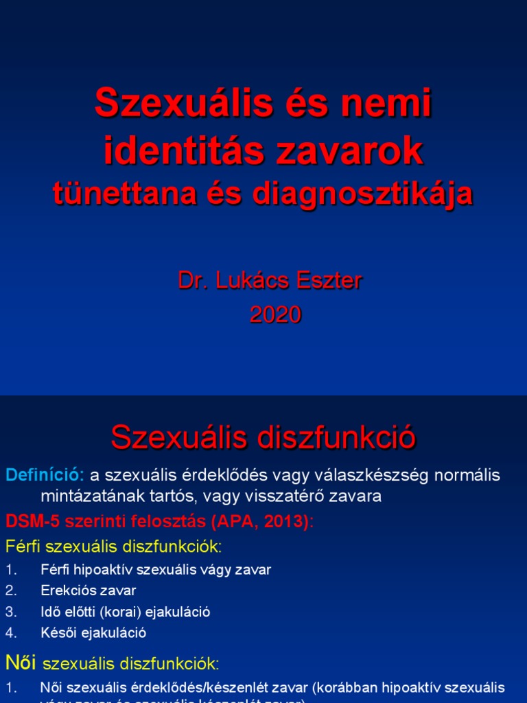 Szexuális És Nemi Identitás Zav. Tünetek Diagn. 2019 | PDF