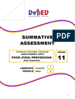 Summative Assessment: Food (Fish) Processing