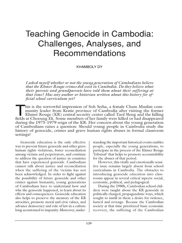 Teaching Genocide in Cambodia: Challenges, Analyses, and ...