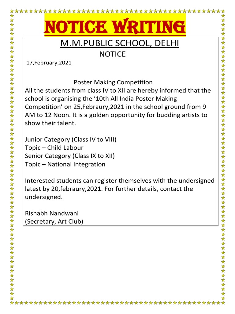 Poster Making Competition Notice | PDF