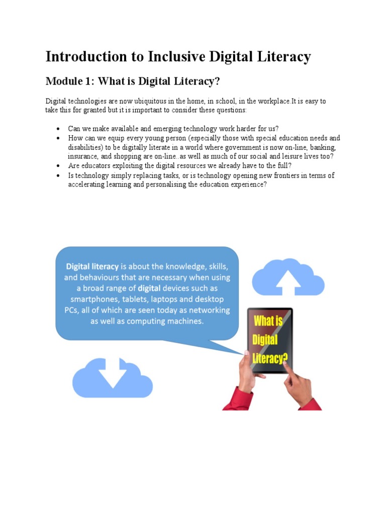 Introduction To Inclusive Digital Literacy PDF Literacy Learning