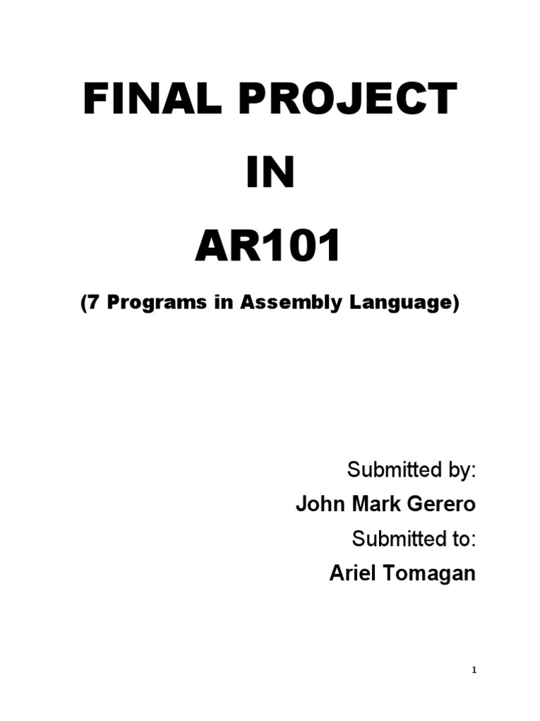 Assembly Language Program Overview | PDF | Input/Output | String ...