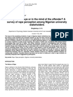Is Rape in The Eye or in The Mind of The Offender? A Survey of Rape Perception Among Nigerian University Stakeholders