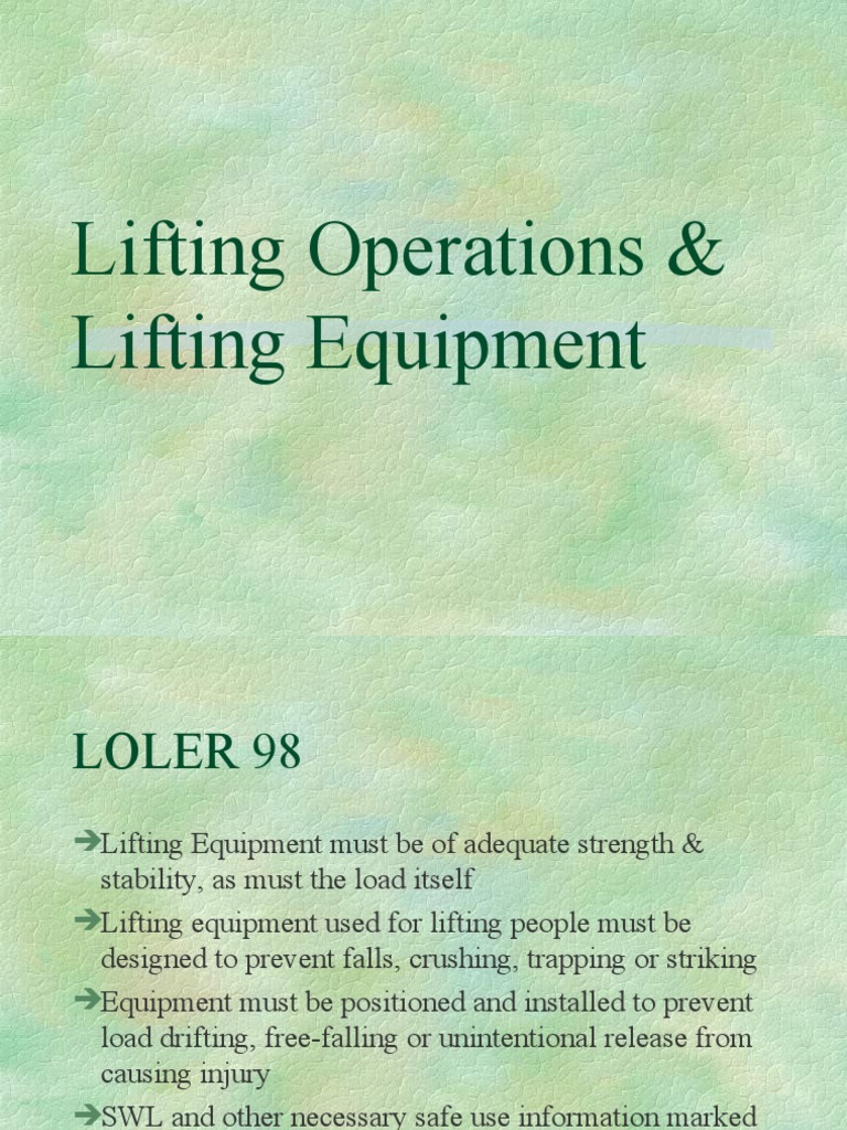 Lifting Operations & Equipment Safety Guide | PDF | Crane (Machine ...