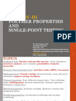 Section - Iii: Polymer Properties AND Single-Point Testing