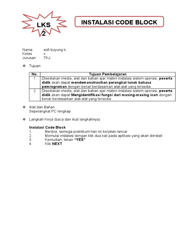 LKS Instalasi dan Pemrograman Code Block | PDF