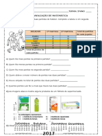 Avaliacao 3 Ano Matematica