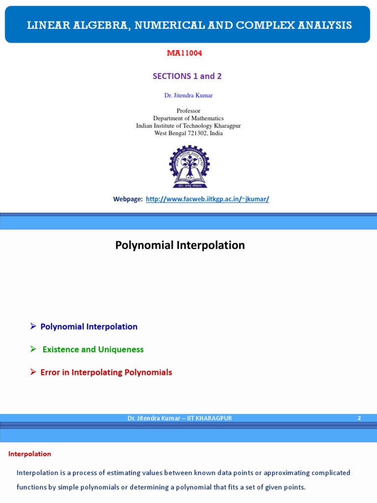 Linear Algebra, Numerical and Complex Analysis | PDF | Interpolation ...