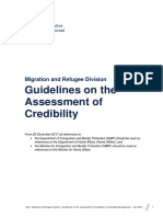 Guidelines On Assessment of Credibility