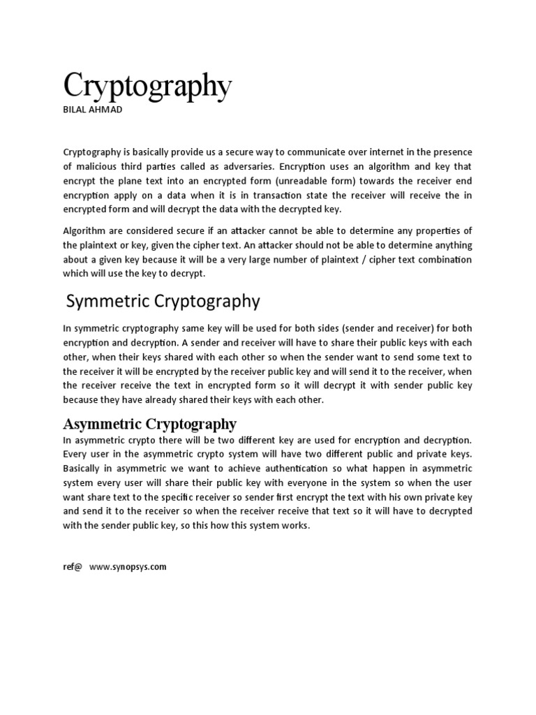 Cryptography | PDF | Computers | Technology & Engineering