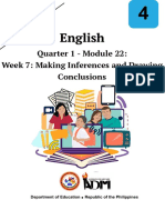 English: Quarter 1 - Module 22: Week 7: Making Inferences and Drawing Conclusions