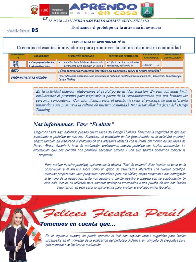 Act.05 - Exp 04 - Ept 3ro - 4to | PDF | Evaluación | Aprendizaje