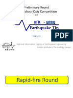 Preliminary Round Inter School Quiz Competition: Earthquake Tip