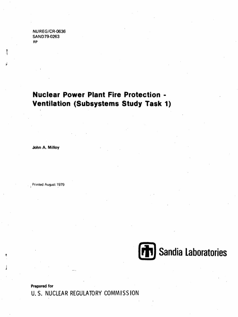 Nuclear Power Plant Fire Protection Ventilation PDF Fires Smoke
