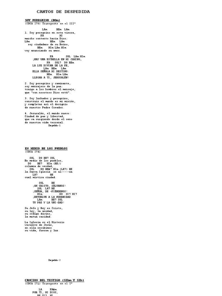 Cantos Para Despedida Pdf Cristo Título Comportamiento